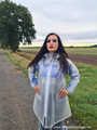 Miss Amira in Lepper nylon rain gear and transparent rain suit