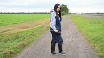 Miss Amira in Lepper nylon rain gear