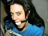 28 Yr OLD RONI IS BALL-TIED, BALL-GAGGED, RING-GAGGED, TOE-TIED & MOUTH STUFFED (D25-13)
