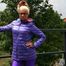 Lady Lana - purple Icepeak downcoat and purple shiny spandex leggings