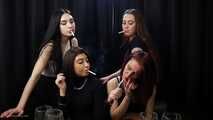 Smoking kisses party with 4 girls
