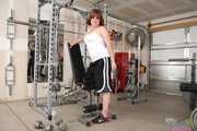 Amateur Redhead Milf Misty Working Out In Gym