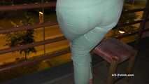 Desperation pee on public balcony