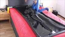 Play with slave girl in a vacuum bed