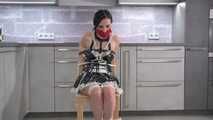 French Maid Amira get bound and gagged