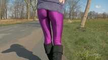 Purple leggings in April for butt lovers