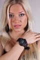 Playboy model Brittany wearing a black G-Shock left AND right!  