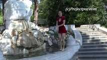 045005 Julia Performs A Peeing Exhibition In The Fountain