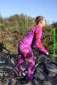 Watch Sandra enjoying her shiny nylon Suit riding a Bike