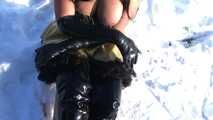 Latex Blowjob & Handjob in the Snow – Fuck my nasty Mouth – Cum on my Boots