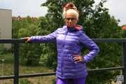 Lady Lana - purple Icepeak downcoat and purple shiny spandex leggings