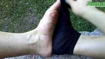 Bare feet walking outdoors Vol 1