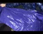 *** HOT HOT HOT*** NEW MODELL*** SANDRA wearing a blue shiny nylon shorts and a very shiny blue rain jacket folding shiny nylon clothes (Video)