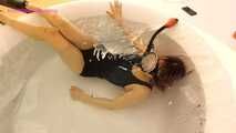 Xiaoyu Wearing Diving Gear in Bathtub