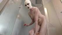 Asianrubberdoll gets naked in the shower