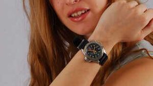 Jennifer wearing a Citizen diver's watch 
