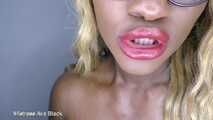 Wide open ebony mouth