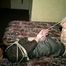 25 YEAR OLD ASIAN MAI-LING IS MOUTH STUFFED, CLEAVE GAGGED, WEARING GLASSES, HOG-TIED, WEARING PANTYHOSE WITH TOES & FEET TIED (D50-4)