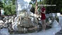 045005 Julia Performs A Peeing Exhibition In The Fountain