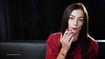 Beautiful braun-haired girl Marina loves to smoke a Marlboro Red