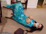 Blue Mood - Alexis Taylor in Plastic-Wrap Mummification