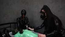 Breath reduction latex mask jerking