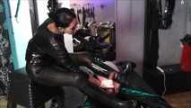 Studio session with masoslave Cbt, electricity, Inhale, he squirts on the rubber boots