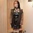 Gothic Girl bound in PVC dress and raincoat