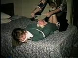 26 Yr OLD BARMAID HOSTAGE IS HOG-TIED, CLEAVE GAGGED & HANDGAGGED ON THE BED (D30-14)