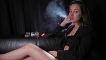 Ksenia is smoking 100mm cigarette in underwear