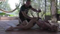 Pool Deck Hogtie & Whipping Session for Zonah