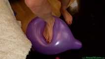 multiple balloon inflating and barefeet popping
