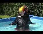 Mara wearing crazy sensation downwear during sunbathing and swimming (Video)