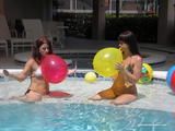 Two girls at the pool