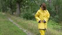 Miss Petra goes for a walk in friesennerz, yellow rain dungarees and rubber boots (looped version)