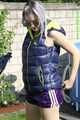 Watch Chloe enjoying her new shiny nylon Downvest in the garden