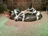 Hogtied in Lycra Catsuit