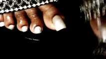 Beautiful long pearl toenails