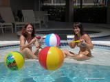 Two girls at the pool