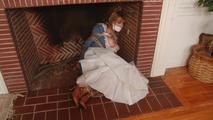 Damsel in the Fireplace - Lorelei in Blue Dress