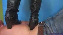 Milena lets speak her boots on the slave