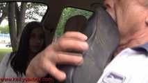 Stupid driver cleans Rachels boots