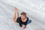 Claudia barefoot in snow