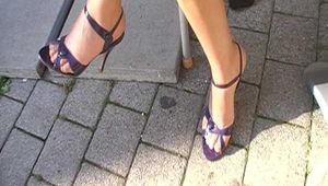 high heels sandals dangling