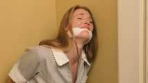 Closet Captive! Hotel Maid Ashley Lane is left Bound and Gagged