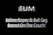 Video - Asian girl Tum is bound on the couch, struggling, gagged and fondled for fun!