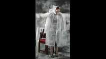 PVC secretary testing transparent raincoats