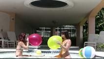 Two girls at the pool