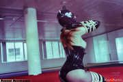 Rubber kinbaku kitten - With Amarantha LaBlanche