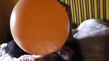 giant balloon in the bed